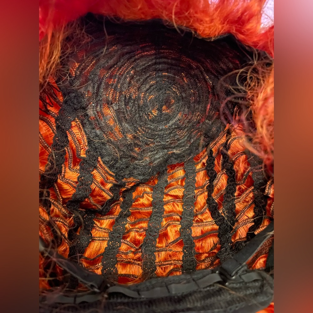 Vibrant Orange Curly Wig….. Synthetic - Picture 7 of 7